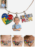 Proud Autism Mom - Personalized Autism Awareness Metal Necklaces With Pendants