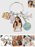 To Travel Is To Live - Personalized Travelling Premium Keychain With Charms