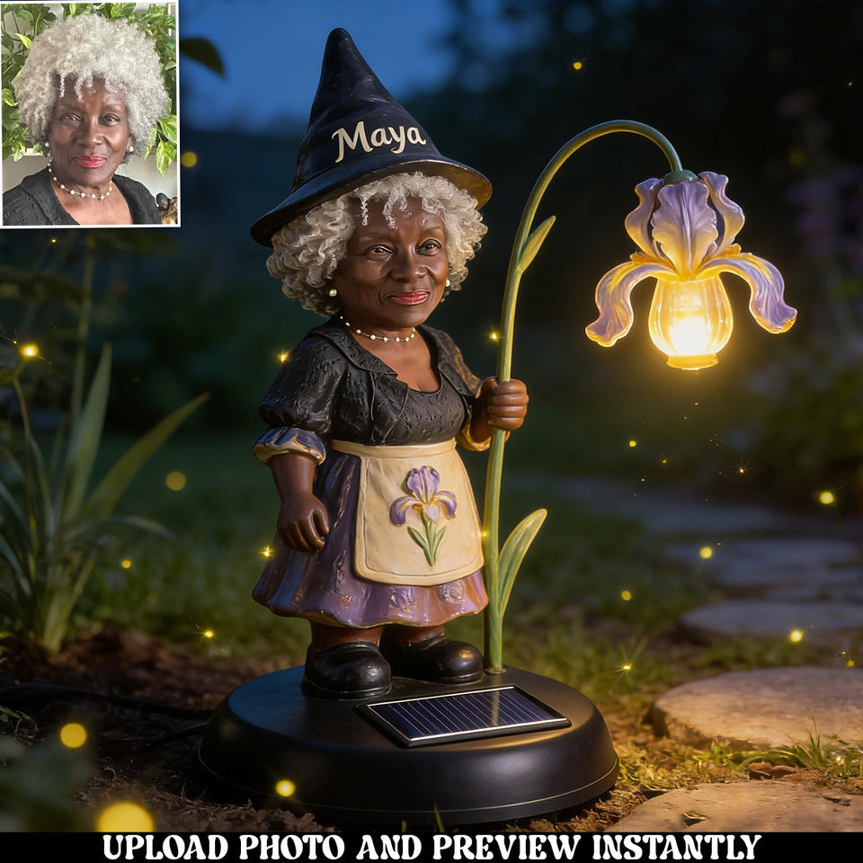 Custom Gnome Light From Any Photo - Personalized Gardening Garden Solar Light