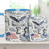 250 Years of America 1776–2026 Vintage Patriotic - Personalized Independence Day/ 4th of July Accent Mug & Coaster
