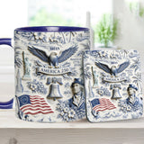250 Years of America 1776–2026 Vintage Patriotic - Personalized Independence Day/ 4th of July Accent Mug & Coaster