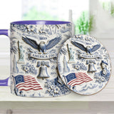 250 Years of America 1776–2026 Vintage Patriotic - Personalized Independence Day/ 4th of July Accent Mug & Coaster