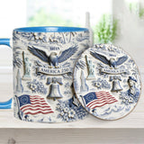 250 Years of America 1776–2026 Vintage Patriotic - Personalized Independence Day/ 4th of July Accent Mug & Coaster