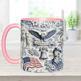 250 Years of America 1776–2026 Vintage Patriotic - Personalized Independence Day/ 4th of July Accent Mug & Coaster
