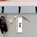 Dad Keychain with Hammer, Screwdriver & Wrench - Personalized Father Keychain with Charms