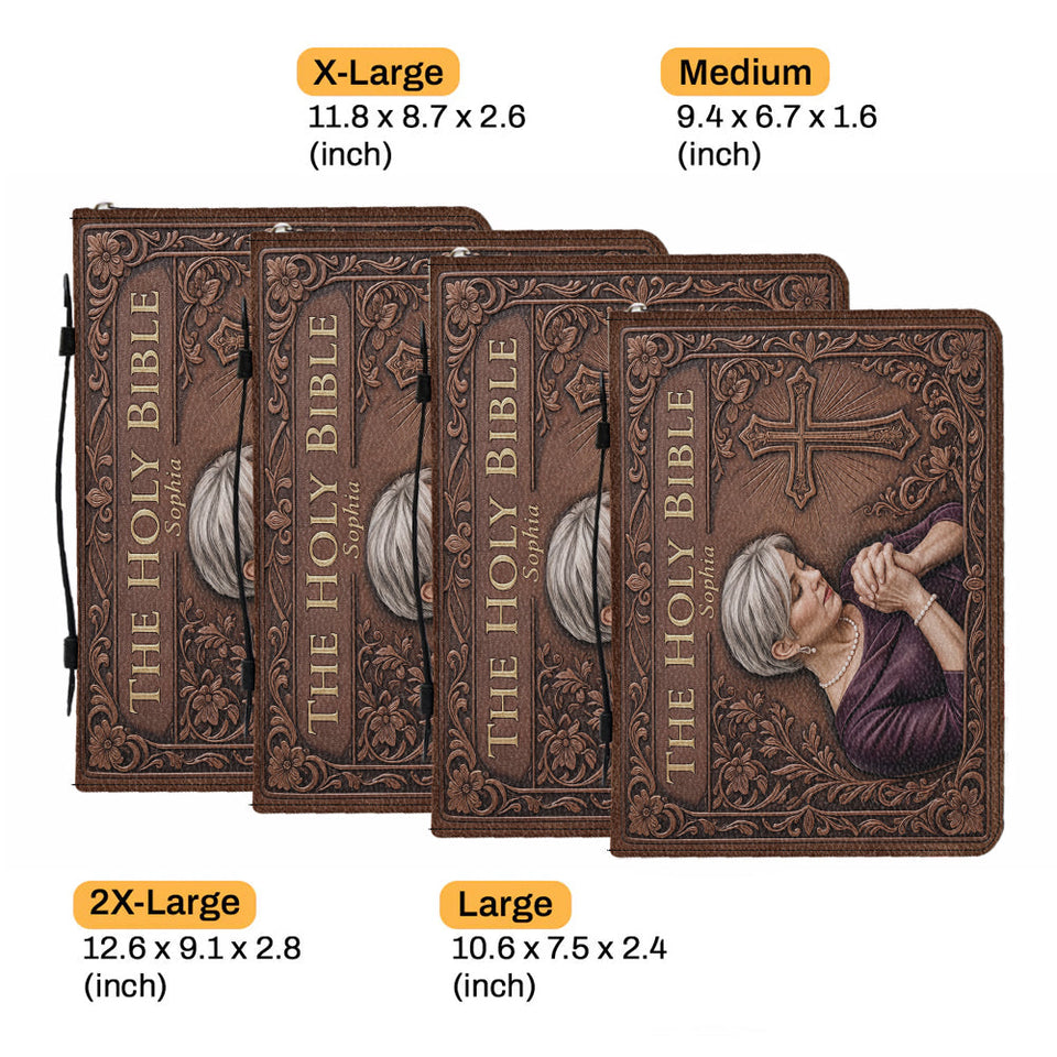 Sunday Church - Personalized Christian Leather Bible Cover Bag