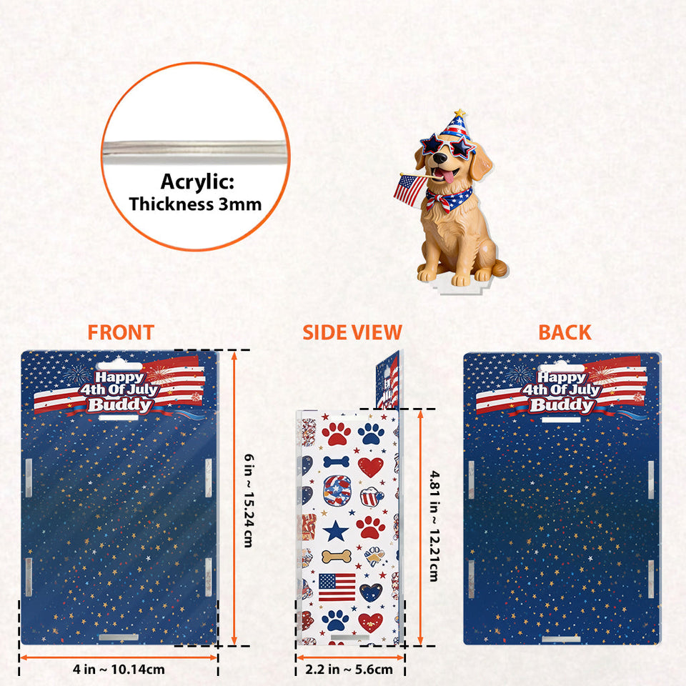 Celebrate 4th Of July With Pets - Personalized Dog Acrylic Display Box