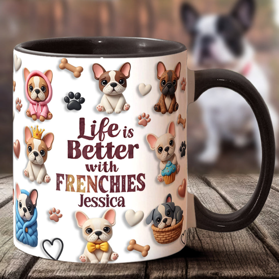 Life Is Better With Dogs - Personalized Dog Accent Mug