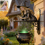 Witch's House - Personalized Witch Wooden Wall Mount Sign