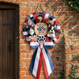 Welcome - Personalized Dog Shaped Wood Sign With Sash