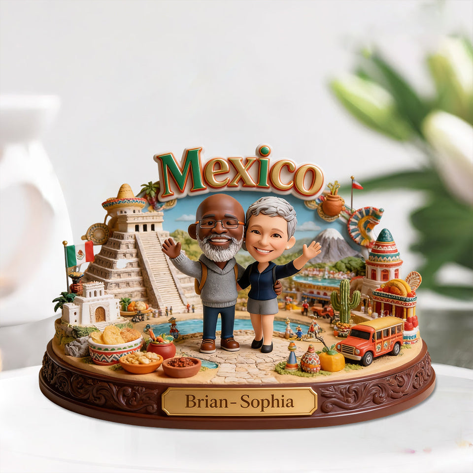 Our Travel Story - Any Photo, Any City - Personalized Travelling Custom Shaped Acrylic Plaque