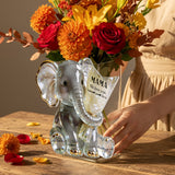 Elephant Holding Flowers - Personalized Mother Acrylic Pot