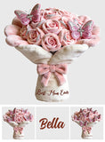 Perfect Gift For Mom, Grandma Beautiful Bouquet - Personalized Mother Faux Fur Shaped Pillow