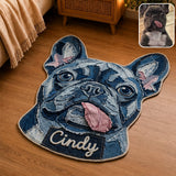 Denim Style Pet Rug - Personalized Dog Non-Slip Tufted Rug