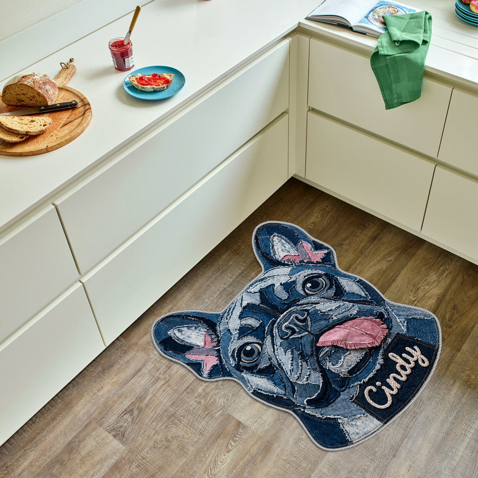 Denim Style Pet Rug - Personalized Dog Non-Slip Tufted Rug