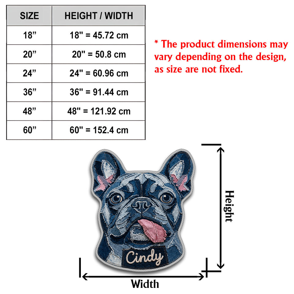 Denim Style Pet Rug - Personalized Dog Non-Slip Tufted Rug