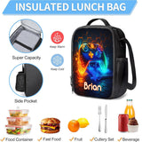 Gaming Handle - Boys' Large Capacity School Bag Set of Three - Personalized Kid Backpack Lunch Bag Pencil Case Set