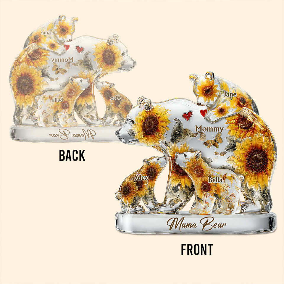 Mama Bear - Personalized Mother Custom Shaped Acrylic Plaque