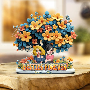 Besties Forever - Personalized Bestie Custom Shaped Acrylic Plaque