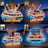 Our Lake House - Personalized Pontoon Neon LED Light Sign