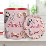 Dog Groomer - Personalized Dog Groomer Accent Mug & Coaster