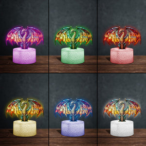 Colorful Dragon - Personalized Dragon Shaped Plaque Light Base