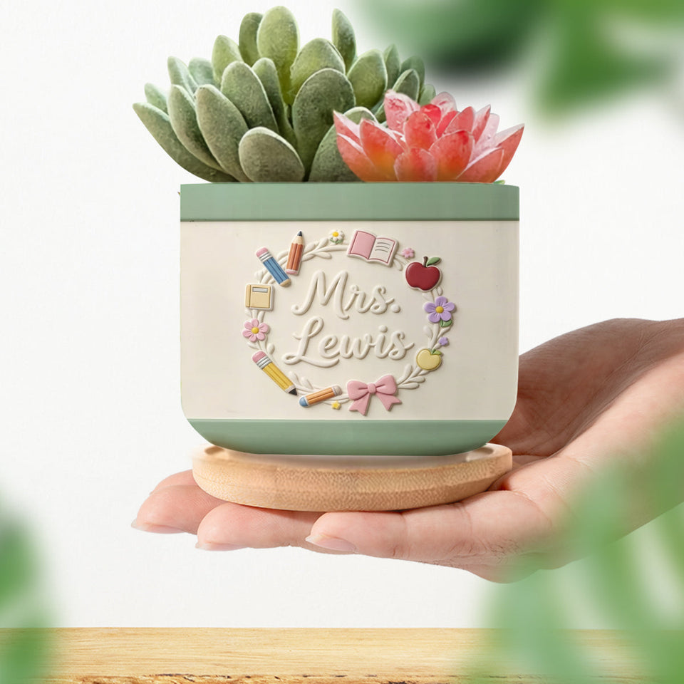 Teacher Gifts - Personalized Teacher Ceramic Plant Pot