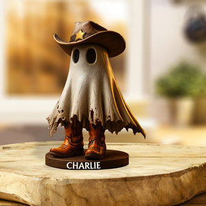 Spooky Cowgirl Cowboy - Personalized Cowgirl Custom Shaped Acrylic Plaque