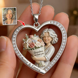 Mother's Day Flower Hug Necklace - Personalized Mother Shaped Metal Pendant Necklace