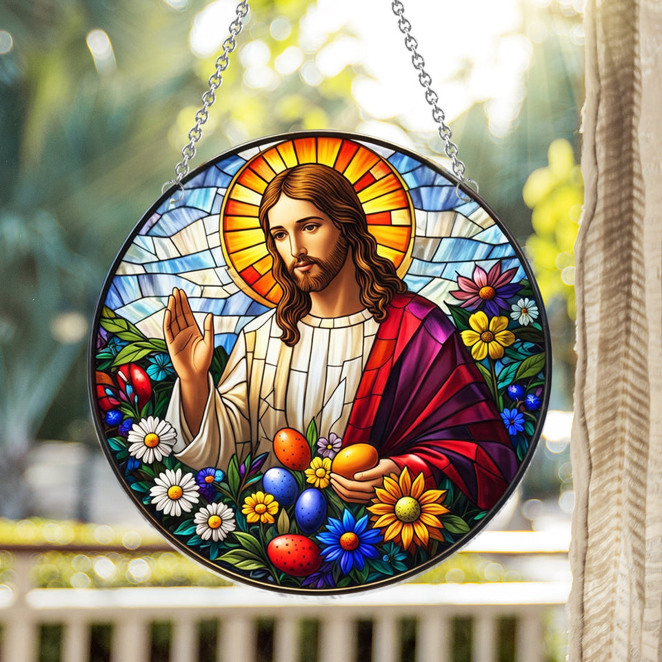 Easter Blessings - Christian Window Hanging Suncatcher Ornament