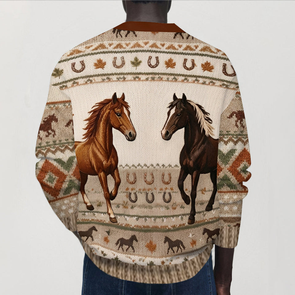 Love Horse - Personalized Horse Cardigan Sweater