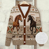 Love Horse - Personalized Horse Cardigan Sweater