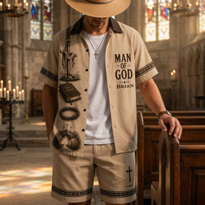 Man Of God - Personalized Christian Hawaiian Shirt & Men Shorts