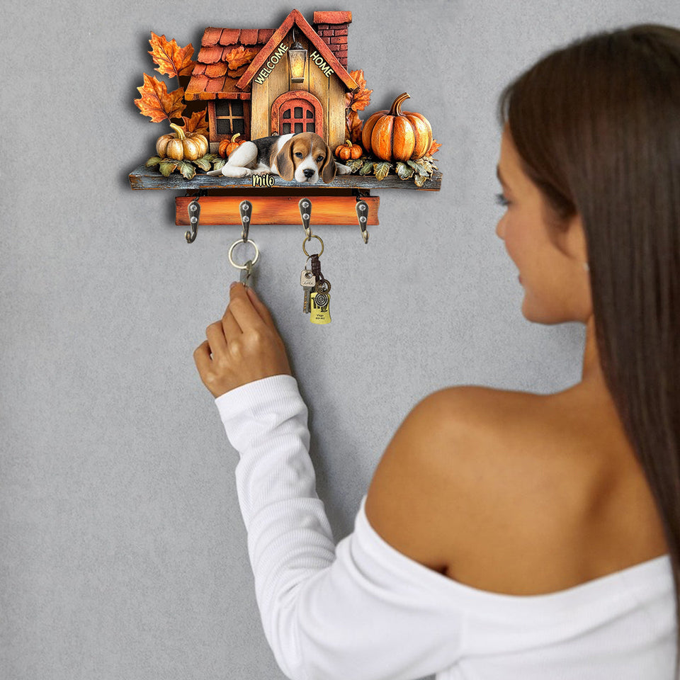 Welcome - Personalized Dog Custom Shaped Hanging Rack