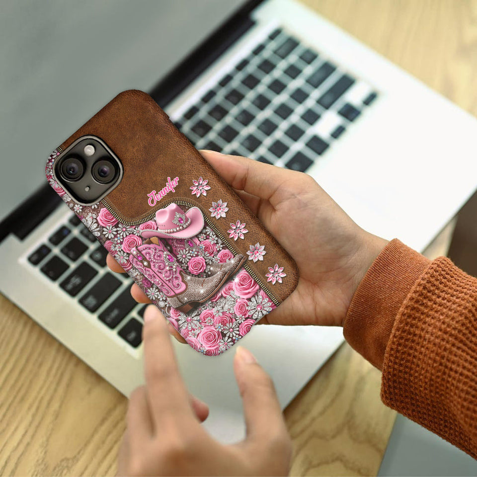 Beautiful Cowgirl Boots - Personalized Cowgirl Full Print Phone Case