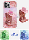 Floral Cowgirl - Personalized Cowgirl Full Print Phone Case & Phone Grip