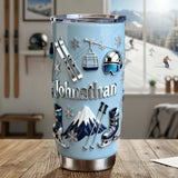 Skiing Makes Me Happy - Personalized Skiing Tumbler