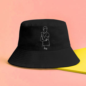 Custom Photo - Personalized grandson Embroidered Bucket Hat
