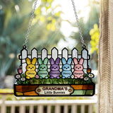 Easter Grandma Little Bunnies - Personalized Grandma Window Hanging Suncatcher Ornament