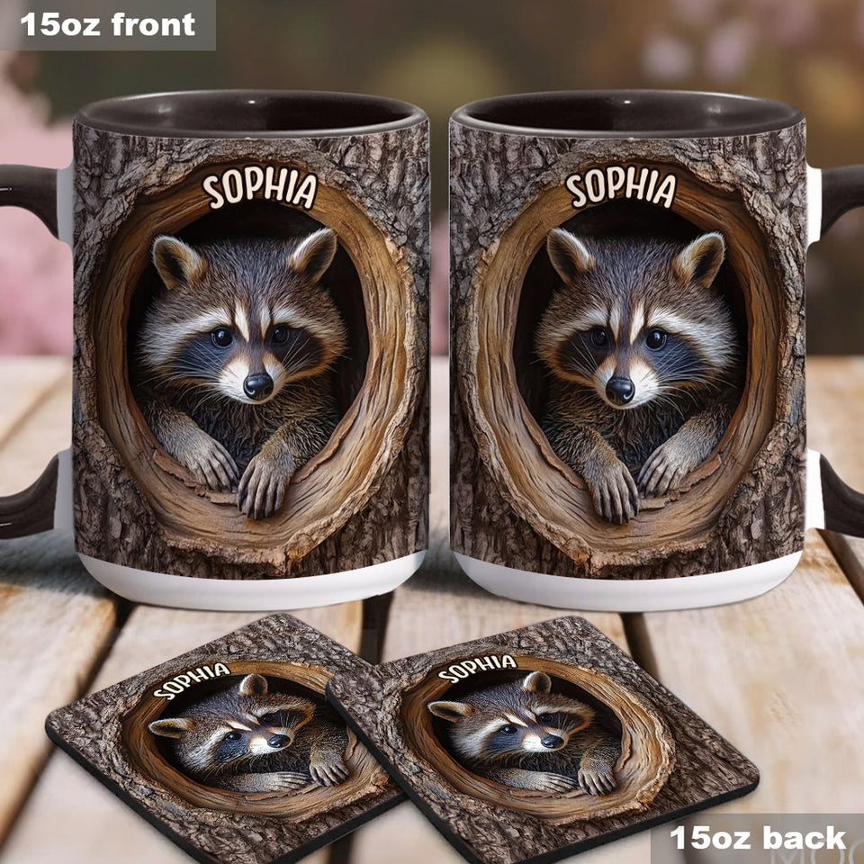 Adorable Raccoon - Personalized Raccoon Accent Mug