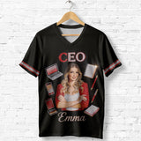 Custom Any Photo, Any Title - Personalized Colleague Fully Printed V-Neck T-Shirt