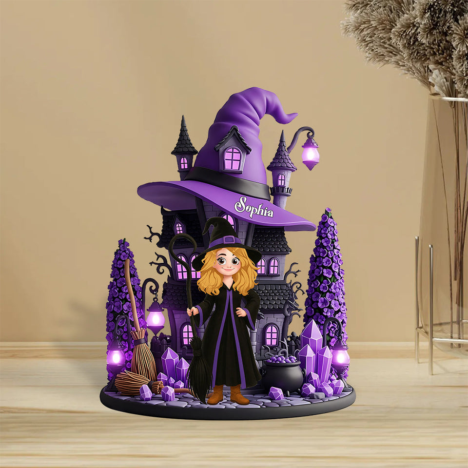 Witch House - Personalized Witch Custom Shaped Acrylic Plaque