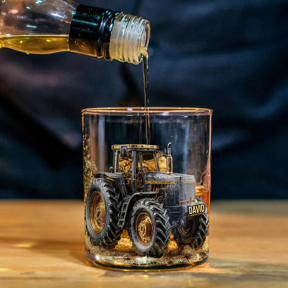 Strong Farmer - Personalized Tractor Whiskey Decanter Set