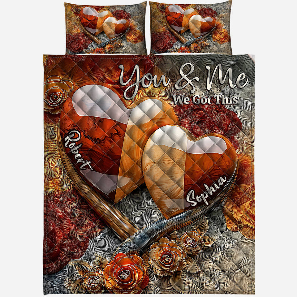 You & Me We Got This - Personalized Couple Quilt Set