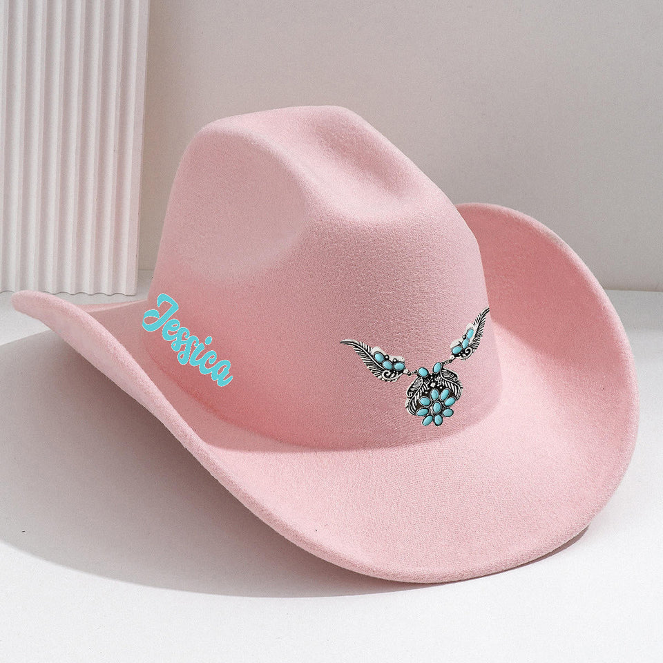 Cowgirl Stay Wild - Personalized Cowgirl Wide Brim Cowboy Hat