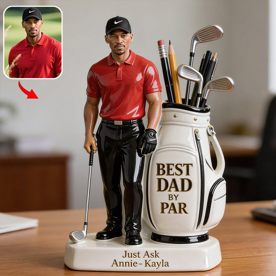 Best Dad By Par - Perfect Father's Day Gift - Personalized Golf Acrylic Pot