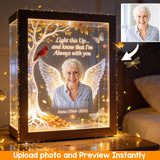 Light It When You Miss Them, Memorial Gift - Personalized Memorial Wooden Frame LED Light