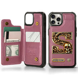 Skull Name Initial Letter - Personalized Skull Wallet Phone Case