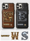 Skull Name Initial Letter - Personalized Skull Wallet Phone Case