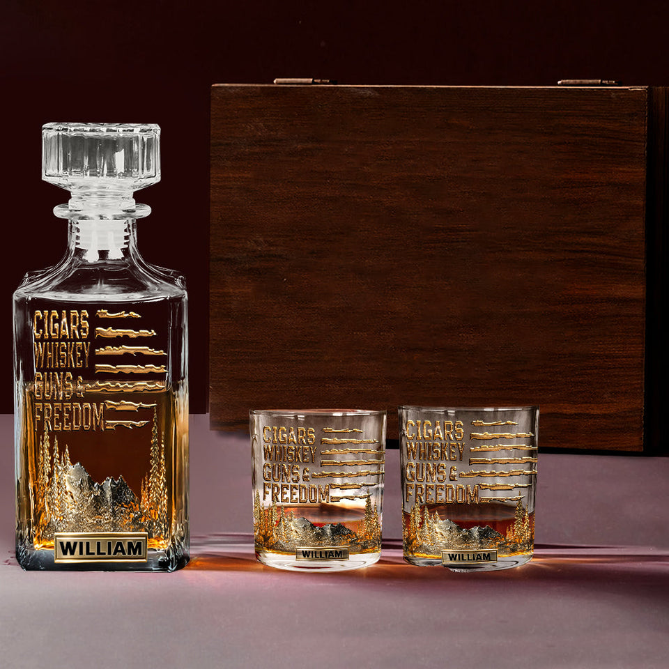 Gift For Bourbon/ Whiskey Lovers, Gift For Him - Personalized Whisky Whiskey Glass